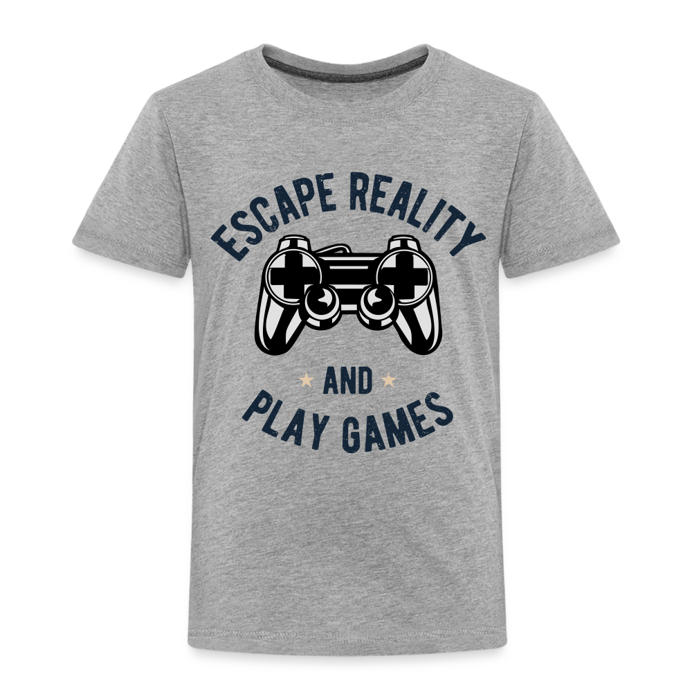 Kinder Premium T-Shirt - Gamer Play Games Design - Grau meliert