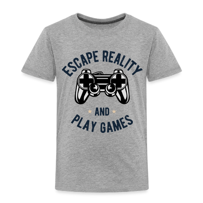 Kinder Premium T-Shirt - Gamer Play Games Design - Grau meliert