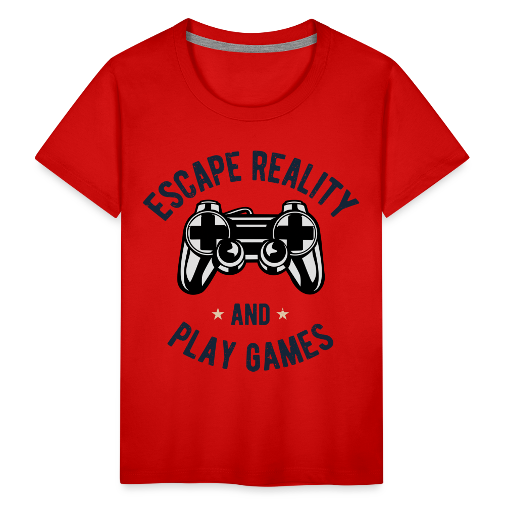 Kinder Premium T-Shirt - Gamer Play Games Design - Rot