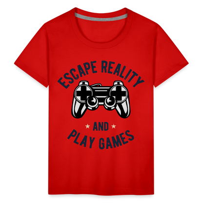 Kinder Premium T-Shirt - Gamer Play Games Design - Rot