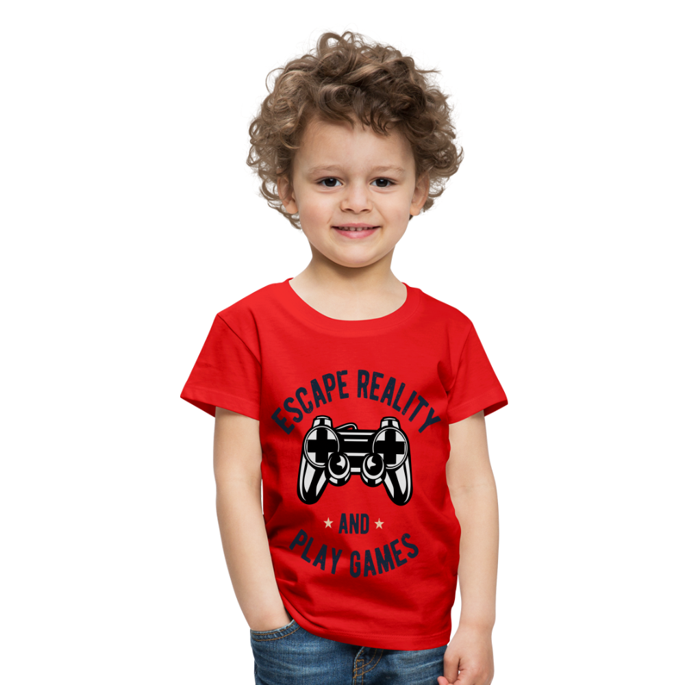 Kinder Premium T-Shirt - Gamer Play Games Design - Rot