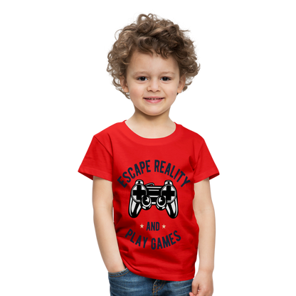 Kinder Premium T-Shirt - Gamer Play Games Design - Rot