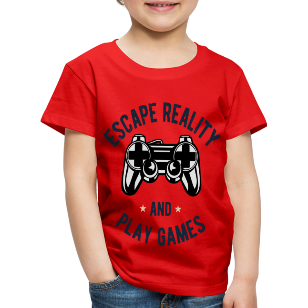 Kinder Premium T-Shirt - Gamer Play Games Design - Rot