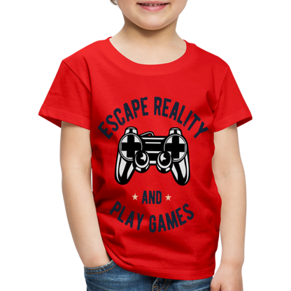 Kinder Premium T-Shirt - Gamer Play Games Design - Rot