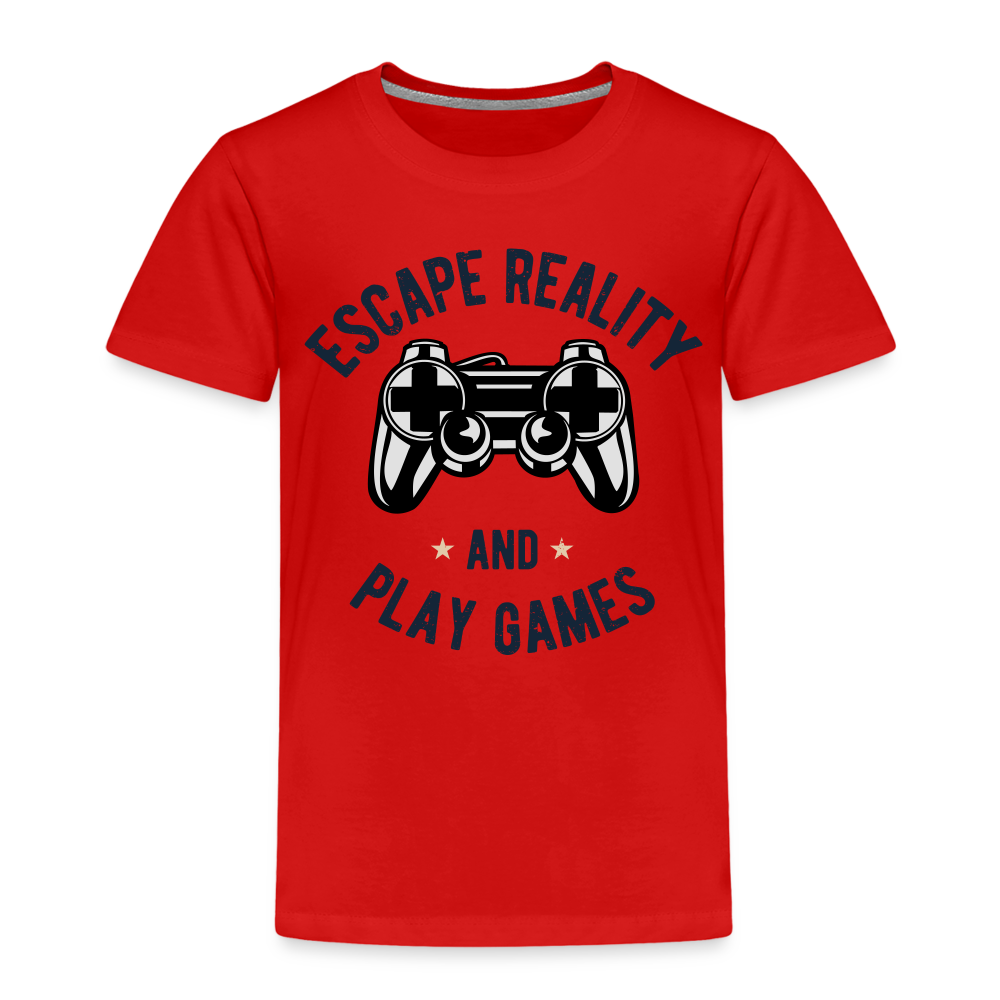 Kinder Premium T-Shirt - Gamer Play Games Design - Rot