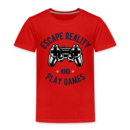 Kinder Premium T-Shirt - Gamer Play Games Design - Rot