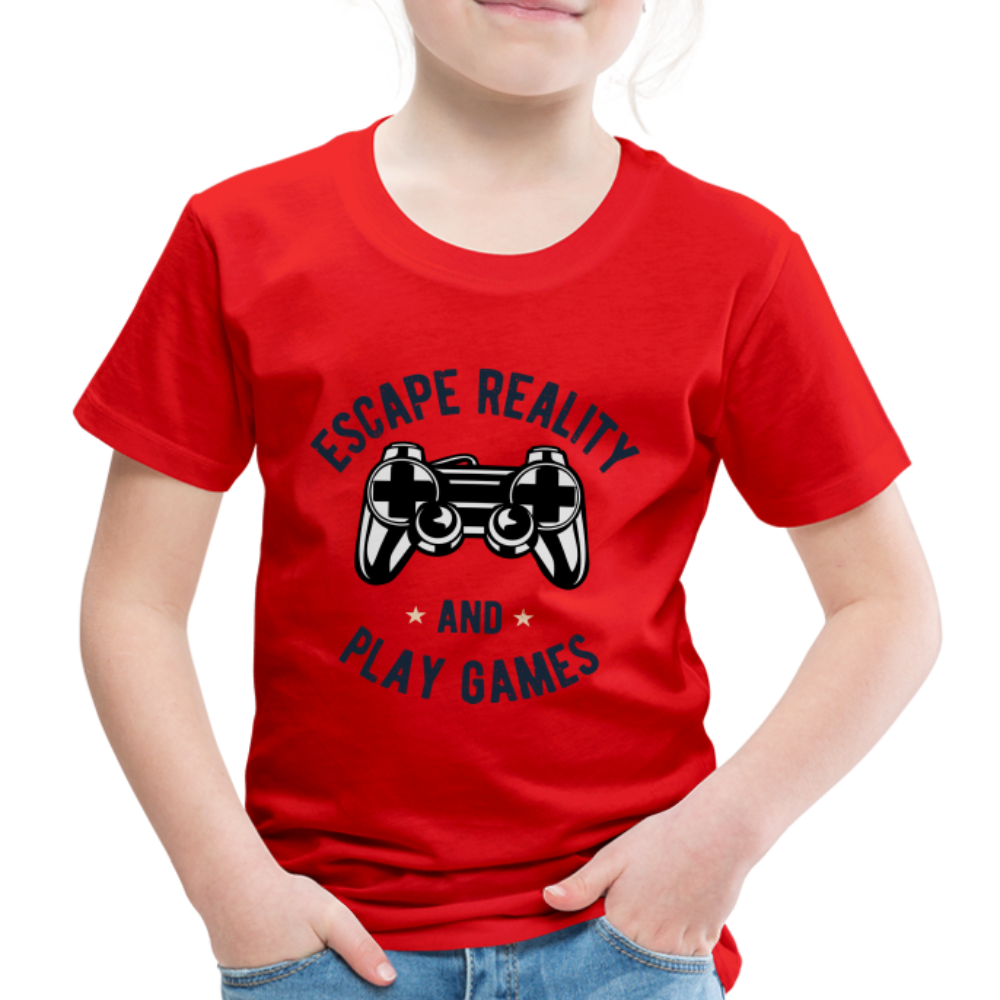 Kinder Premium T-Shirt - Gamer Play Games Design - Rot