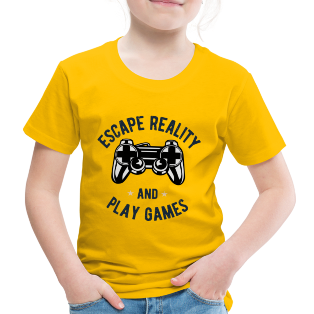 Kinder Premium T-Shirt - Gamer Play Games Design - Sonnengelb