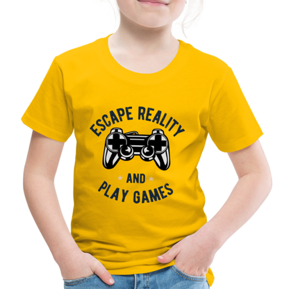 Kinder Premium T-Shirt - Gamer Play Games Design - Sonnengelb