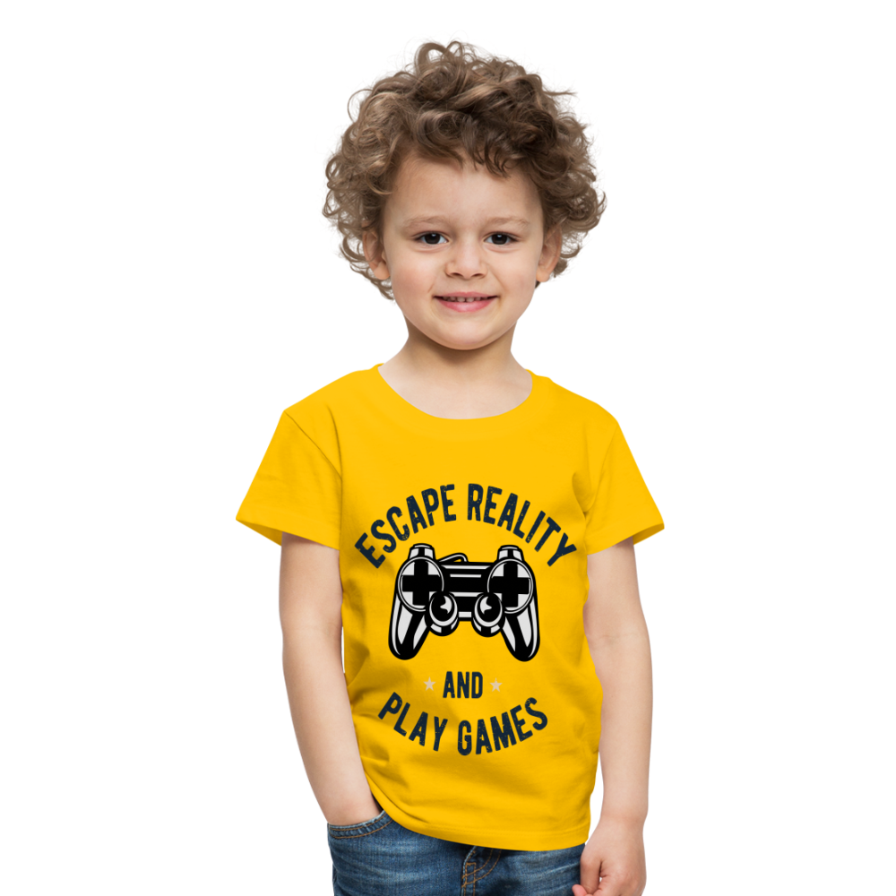 Kinder Premium T-Shirt - Gamer Play Games Design - Sonnengelb