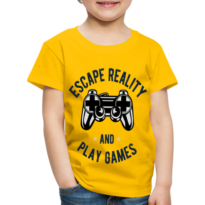 Kinder Premium T-Shirt - Gamer Play Games Design - Sonnengelb