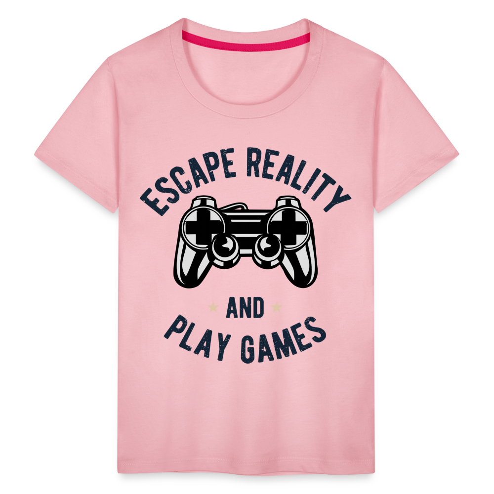 Kinder Premium T-Shirt - Gamer Play Games Design - Hellrosa