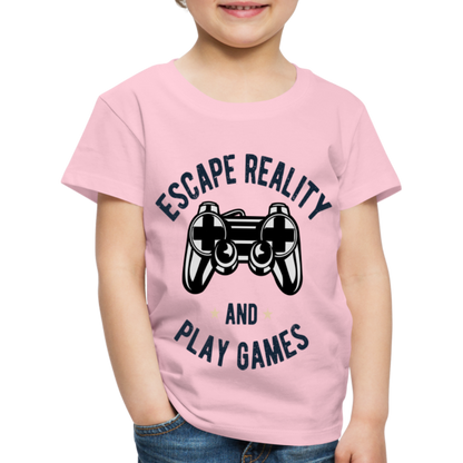 Kinder Premium T-Shirt - Gamer Play Games Design - Hellrosa