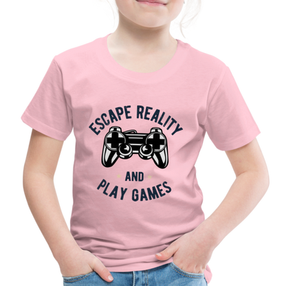 Kinder Premium T-Shirt - Gamer Play Games Design - Hellrosa