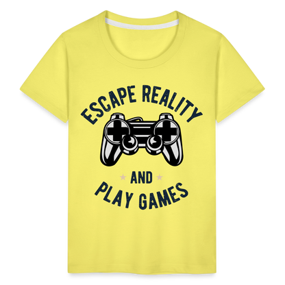 Kinder Premium T-Shirt - Gamer Play Games Design - Gelb