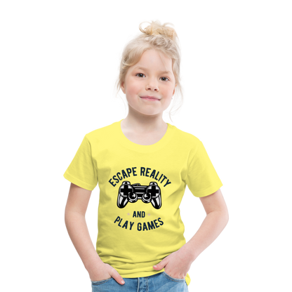 Kinder Premium T-Shirt - Gamer Play Games Design - Gelb