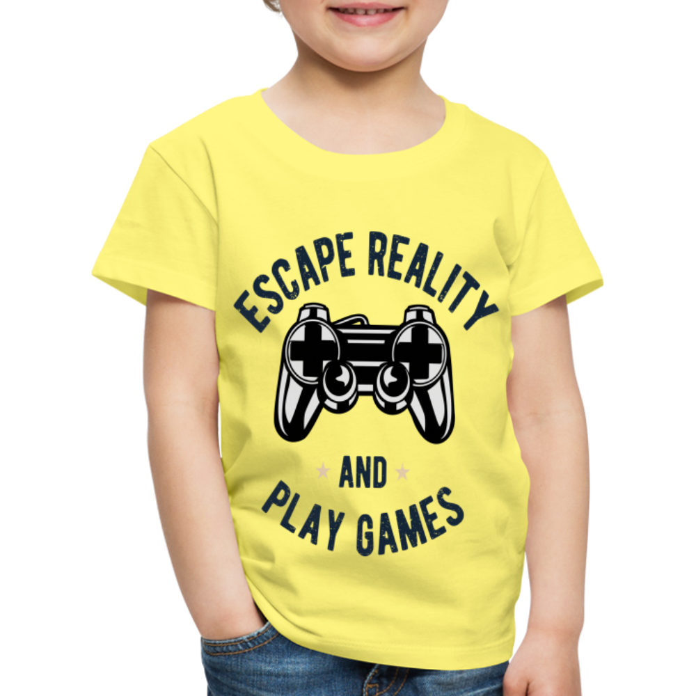 Kinder Premium T-Shirt - Gamer Play Games Design - Gelb