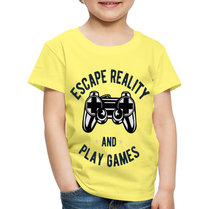 Kinder Premium T-Shirt - Gamer Play Games Design - Gelb