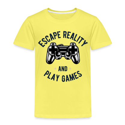 Kinder Premium T-Shirt - Gamer Play Games Design - Gelb