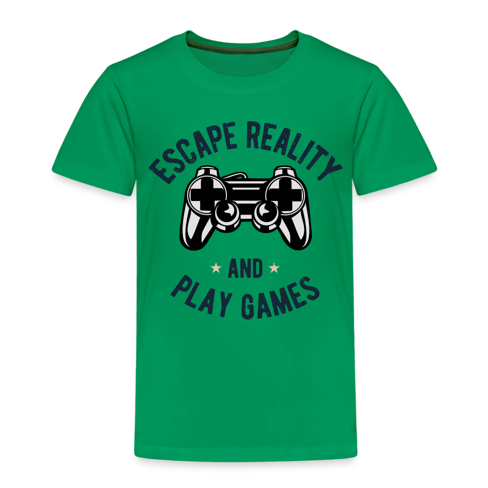 Kinder Premium T-Shirt - Gamer Play Games Design - Kelly Green