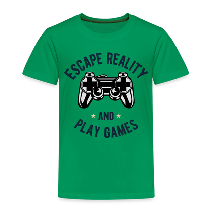 Kinder Premium T-Shirt - Gamer Play Games Design - Kelly Green