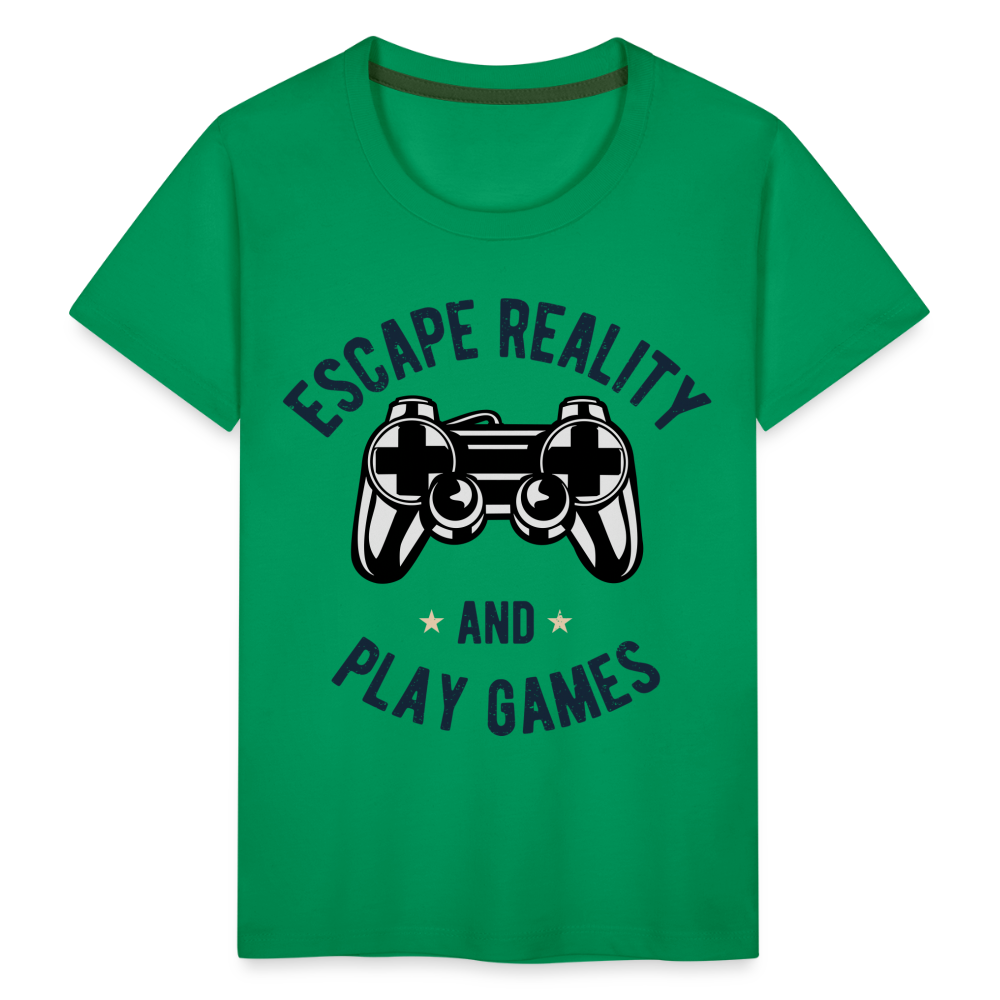 Kinder Premium T-Shirt - Gamer Play Games Design - Kelly Green