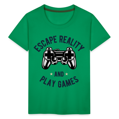 Kinder Premium T-Shirt - Gamer Play Games Design - Kelly Green