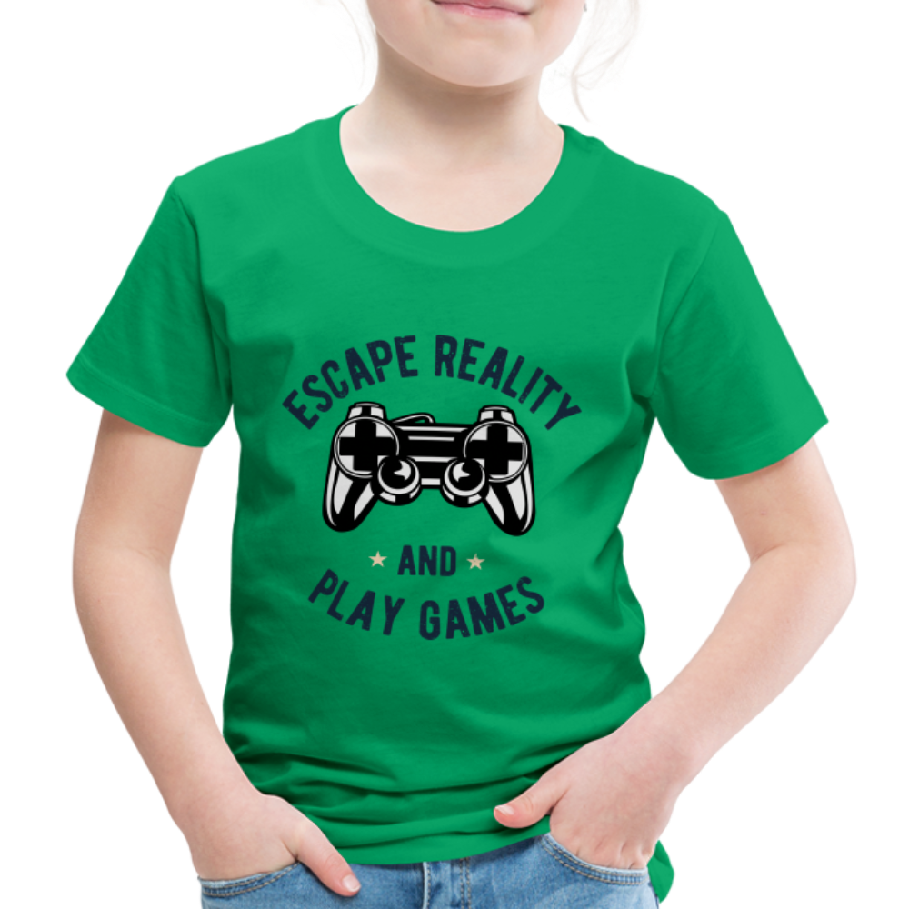 Kinder Premium T-Shirt - Gamer Play Games Design - Kelly Green