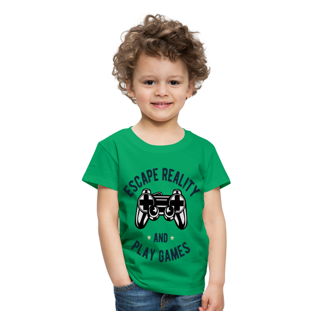 Kinder Premium T-Shirt - Gamer Play Games Design - Kelly Green