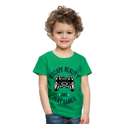 Kinder Premium T-Shirt - Gamer Play Games Design - Kelly Green