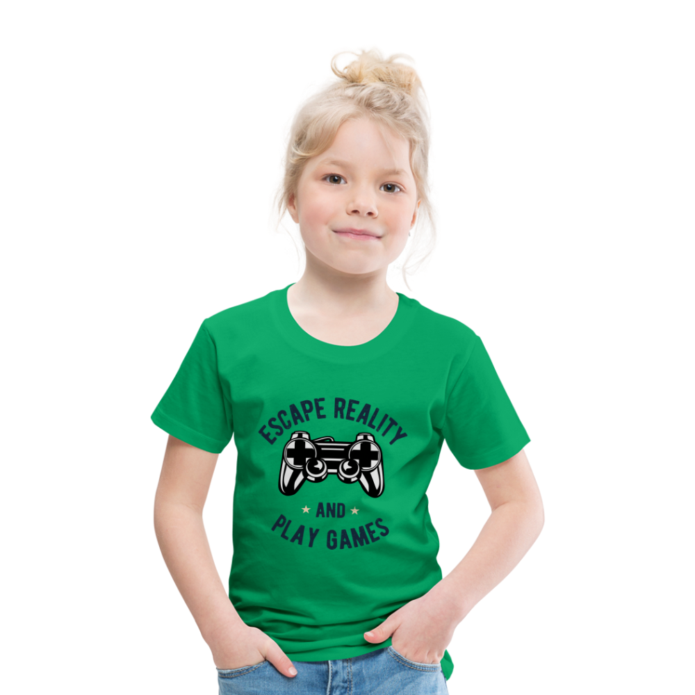 Kinder Premium T-Shirt - Gamer Play Games Design - Kelly Green