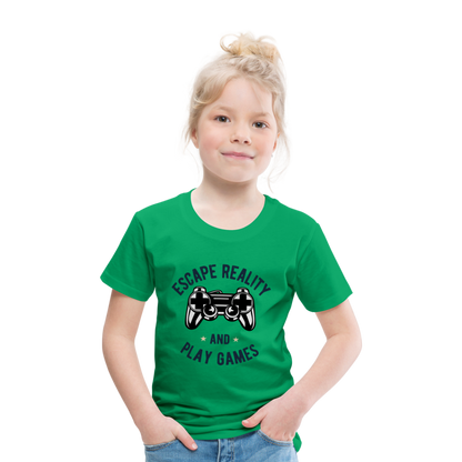 Kinder Premium T-Shirt - Gamer Play Games Design - Kelly Green