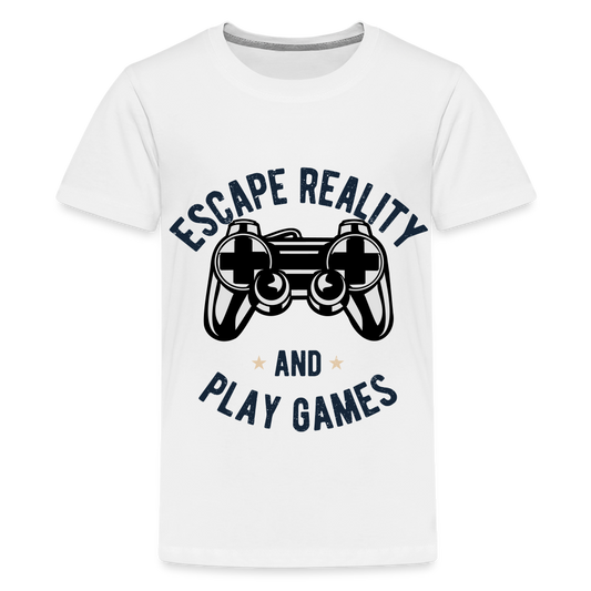 Teenager Premium T-Shirt - Gamer Design - weiß