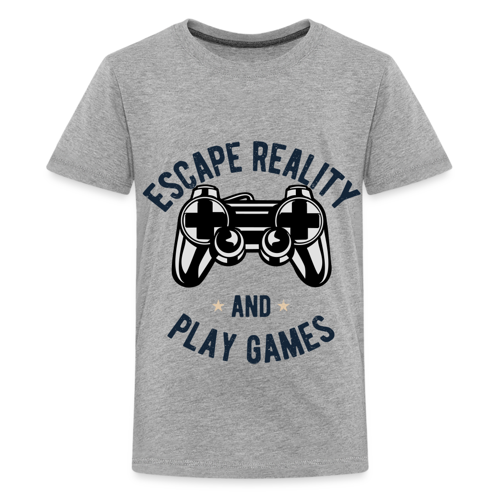 Teenager Premium T-Shirt - Gamer Design - Grau meliert