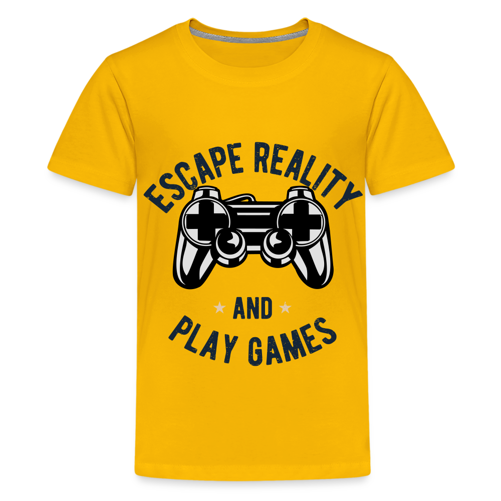 Teenager Premium T-Shirt - Gamer Design - Sonnengelb