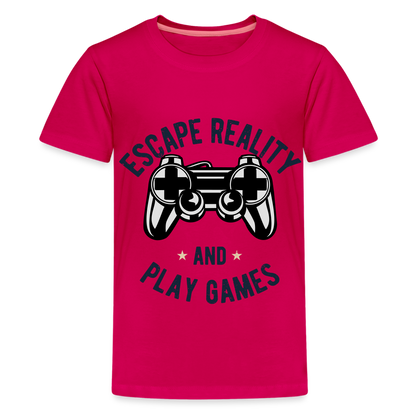 Teenager Premium T-Shirt - Gamer Design - dunkles Pink