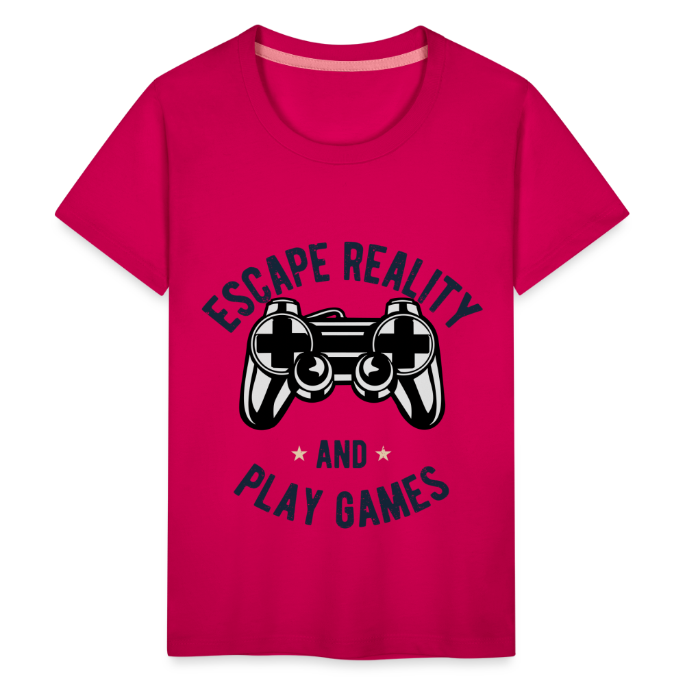 Teenager Premium T-Shirt - Gamer Design - dunkles Pink