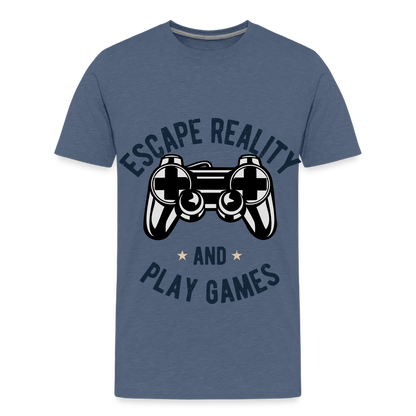 Teenager Premium T-Shirt - Gamer Design - Blau meliert