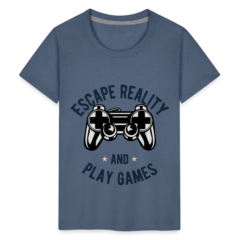 Teenager Premium T-Shirt - Gamer Design - Blau meliert