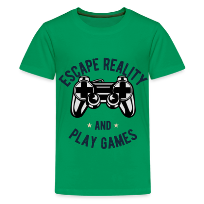 Teenager Premium T-Shirt - Gamer Design - Kelly Green