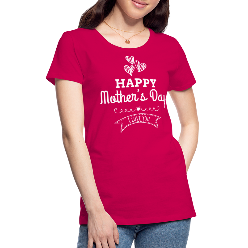 Frauen Premium T-Shirt - Happy Mother's Day - Muttertags Design - dunkles Pink