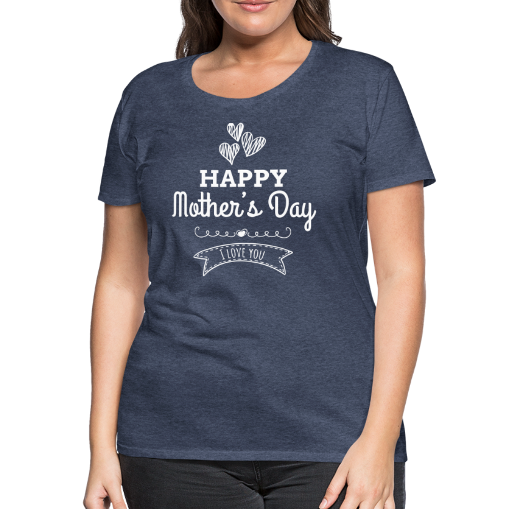 Frauen Premium T-Shirt - Happy Mother's Day - Muttertags Design - Blau meliert