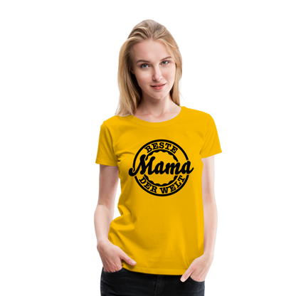 Frauen Premium T-Shirt - Beste Mama der Welt - Sonnengelb