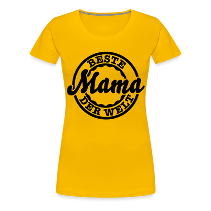 Frauen Premium T-Shirt - Beste Mama der Welt - Sonnengelb