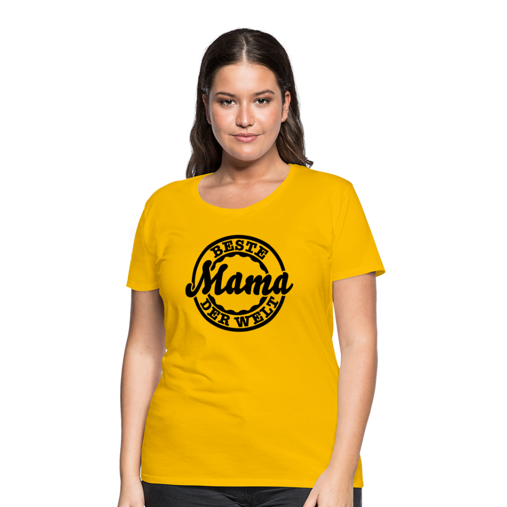 Frauen Premium T-Shirt - Beste Mama der Welt - Sonnengelb