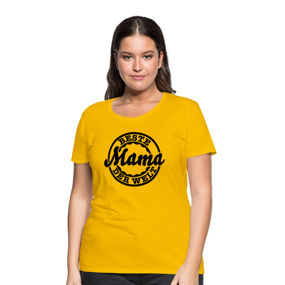 Frauen Premium T-Shirt - Beste Mama der Welt - Sonnengelb