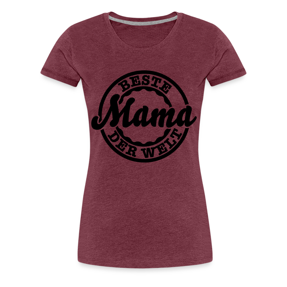 Frauen Premium T-Shirt - Beste Mama der Welt - Bordeauxrot meliert