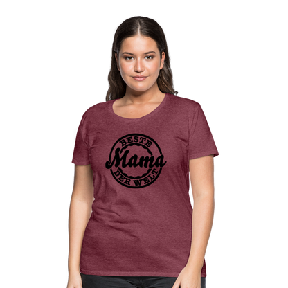 Frauen Premium T-Shirt - Beste Mama der Welt - Bordeauxrot meliert