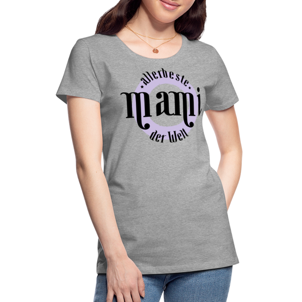 Frauen Premium T-Shirt - allerbeste Mami der Welt Design - Grau meliert