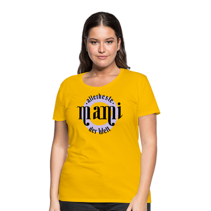 Frauen Premium T-Shirt - allerbeste Mami der Welt Design - Sonnengelb